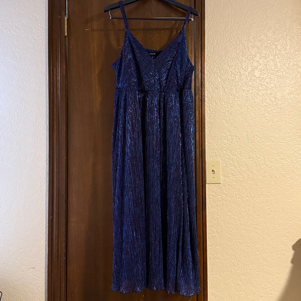 Torrid Black and Purple Textured Formal Dress